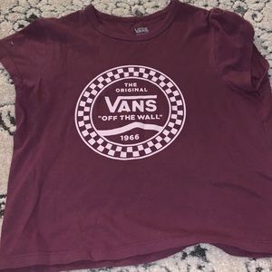 maroon colored girls vans t shirt